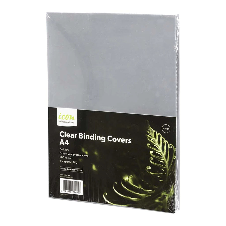 BCOVCLEAR - Okin Binding Covers A4 Clear 200mic, Pack of 100