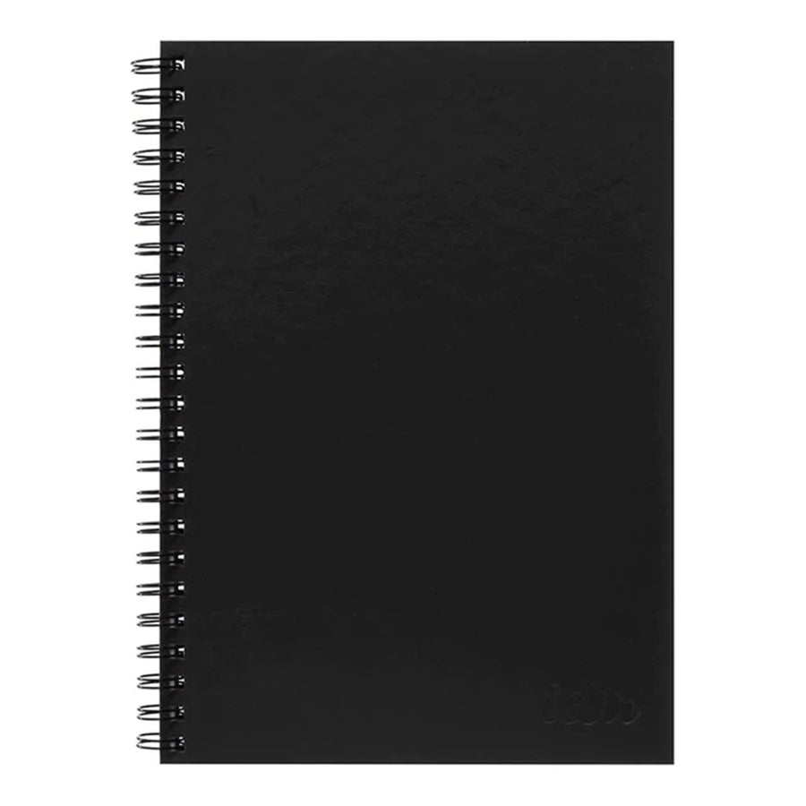 ISNBHC004 - Okin Spiral Notebook A4 Hard Cover Black 200 pg
