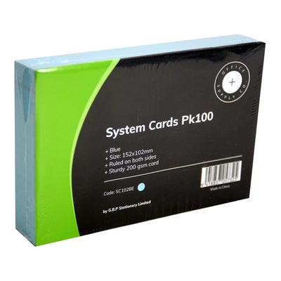 Okin SC102BE - OSC System Cards 102x152mm Blue, Pack of 100