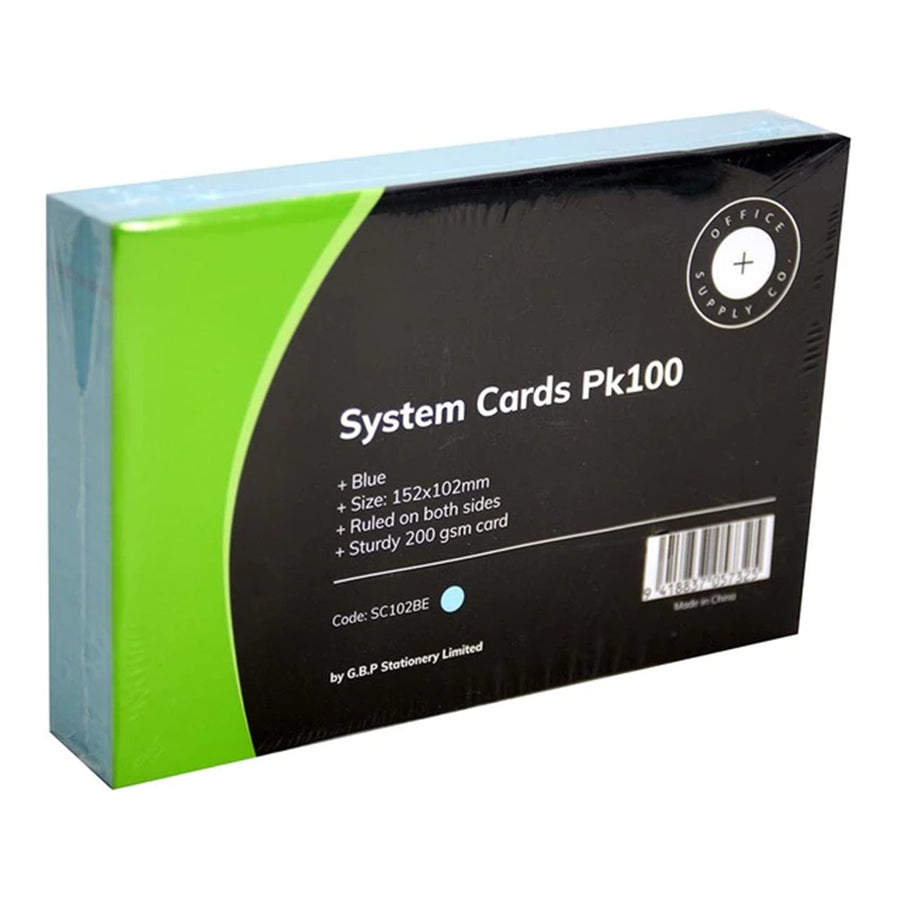 Okin SC102BE - OSC System Cards 102x152mm Blue, Pack of 100