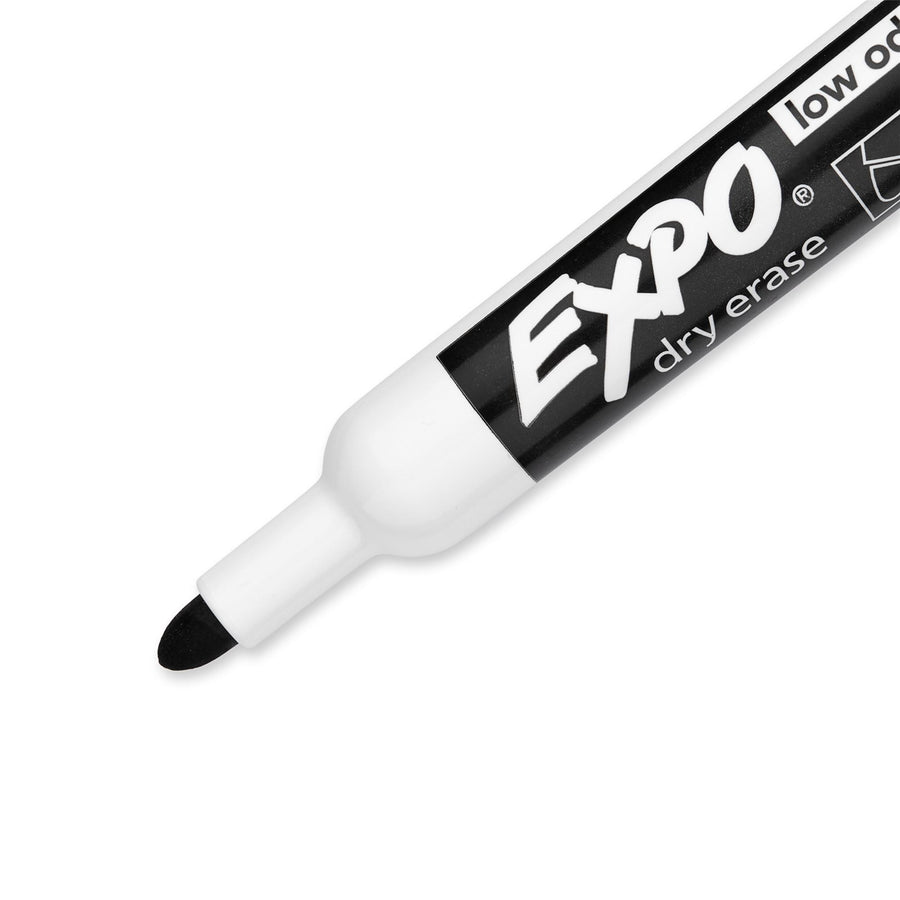 EXPO 82001 - Dry Erase Markers Bullet Marker 12-Pack. Black Colour. Bright Vivid Non-toxic Ink.