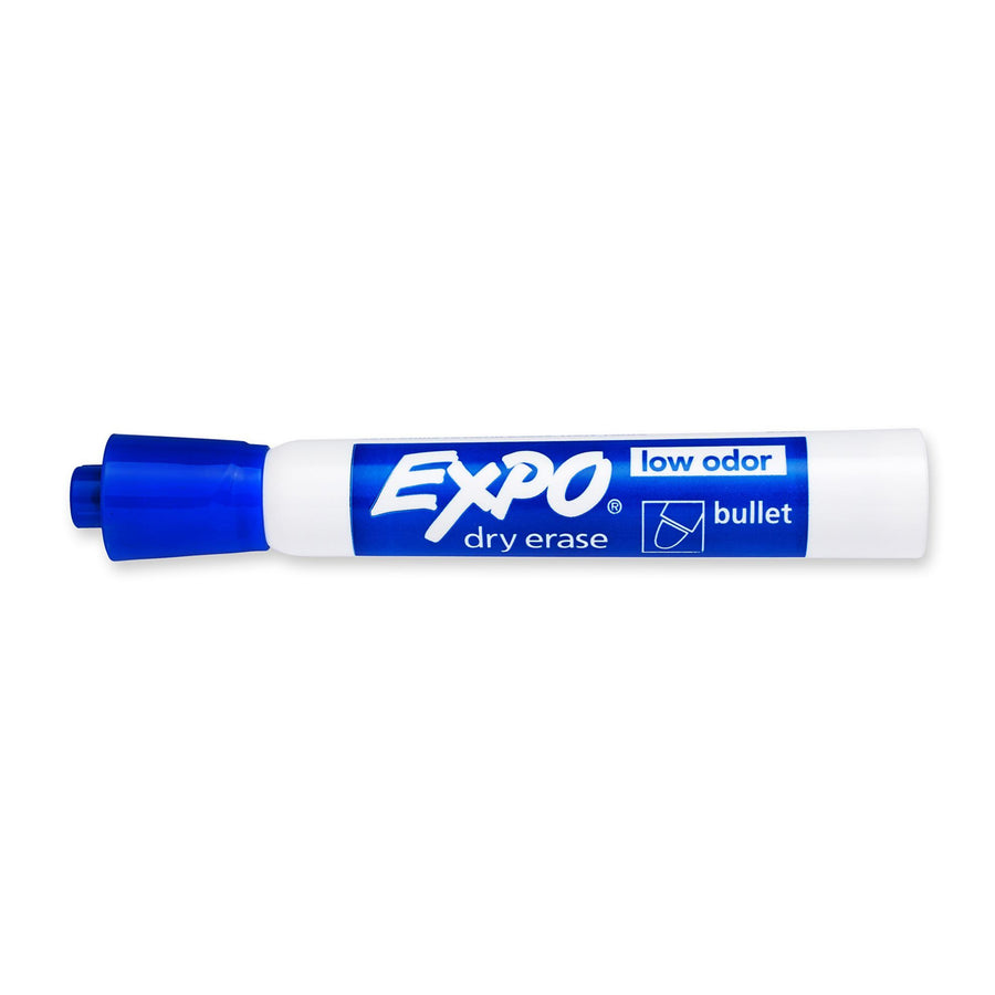 EXPO 82003 - Dry Erase Markers Bullet Marker 12-Pack. Blue Colour. Bright Vivid Non-toxic Ink.