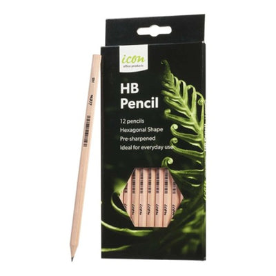 Okin IHBP12 - Icon HB Pencil Hexagonal Natural, Pack of 12