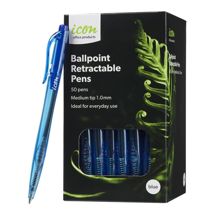 IBPRBLUE50 - Okin Kugelschreiber einziehbar, blau, 50er-Pack