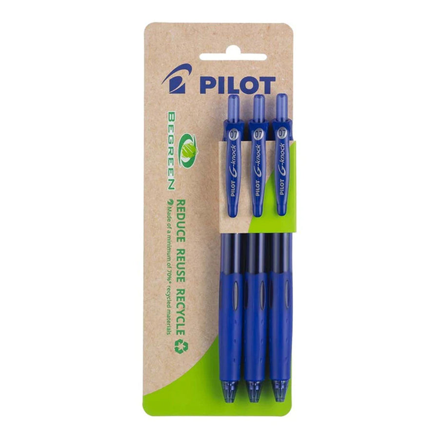 20084 - Pilot BeGreen G-Knock Gel Fine Blue, Pack of 3 HS