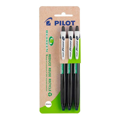 20159 - Pilot BeGreen Rexgrip Ballpoint Medium Black, Pack of 3 HS