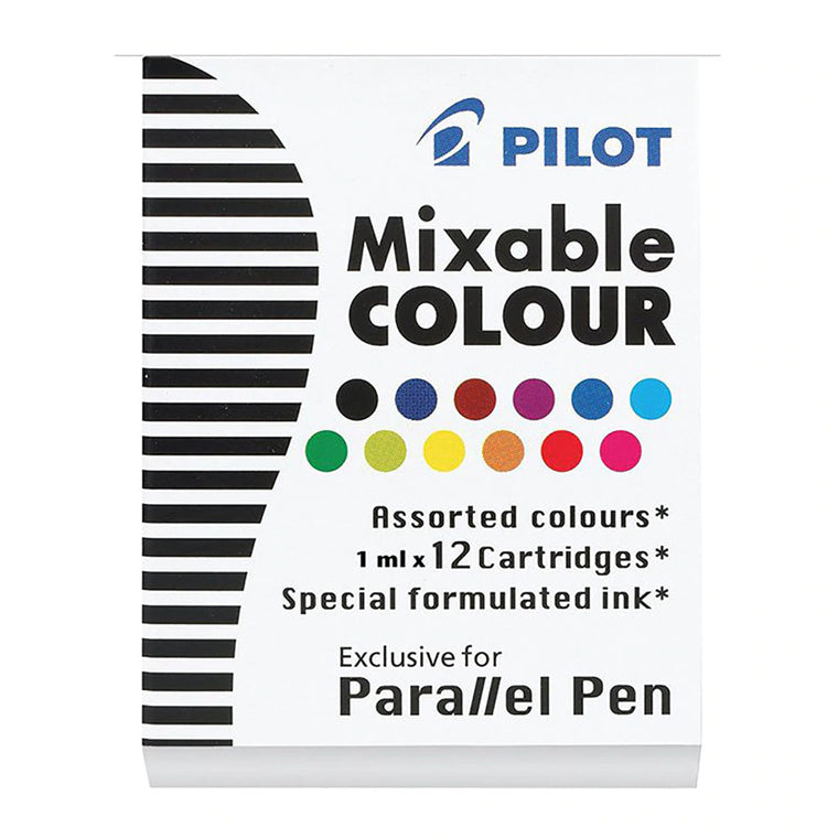 IC-P3-AST - Pilot Parallel Pen Asstd. Colour Cartridge, Pack of 12 (IC-P3-AST)