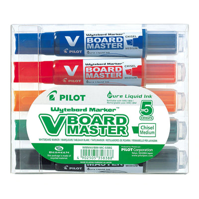 WBMAVBM-MC-S5PBG - Pilot BeGreen V Board Whiteboard Marker Chisel, Pack of 5 (WBMAVBM-MC-S5PBG)