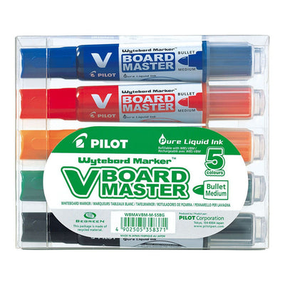 WBMAVBM-M-S5PBG - Pilot BeGreen V Board Whiteboard Marker Bullet, Pack of 5 (WBMAVBM-M-S5PBG)