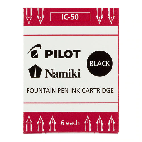 IC-50-B - Pilot Fountain Pen Ink Cartridge Black, Pack of 6 (IC-50-B)