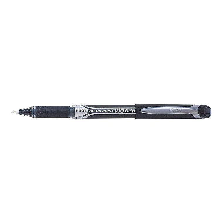 Pilot Hi-Tecpoint V10 Grip Rollerball Broad Black (BXGPN-V10-B) -- Buy 12 units to receive them in a box
