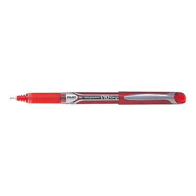 Pilot Hi-Tecpoint V10 Grip Rollerball Broad Red (BXGPN-V10-R) -- Buy 12 units to receive them in a box