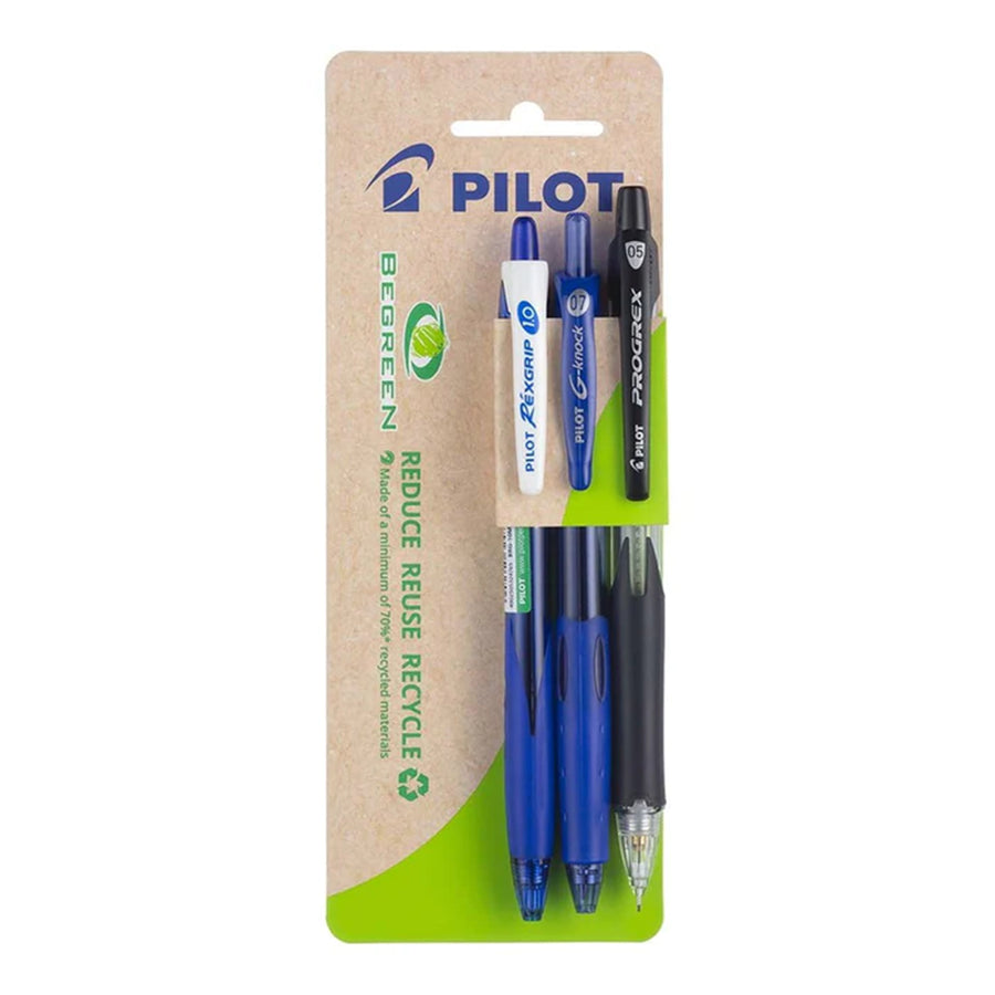 20505 - Pilot BeGreen Rexgrip G-Knock Progrex Assorted, Pack of 3 HS