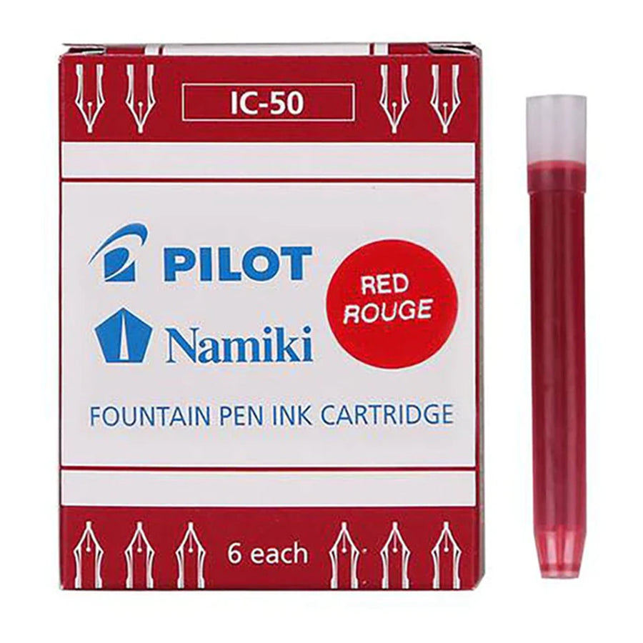 IC-50-R - Pilot Fountain Pen Ink Cartridge Red, Pack of 6 (IC-50-R)
