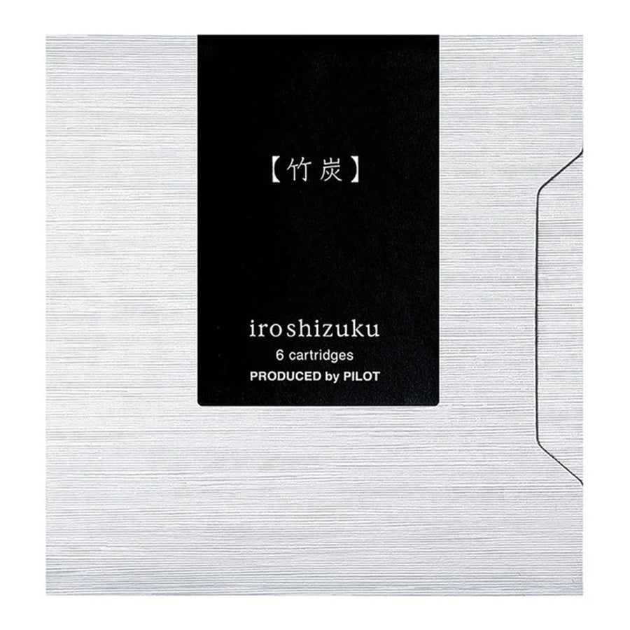 Pilot Iroshizuku Ink Cartridge Bamboo Charcoal Take-sumi, Pack of 6 (IRF-6S-TAK)