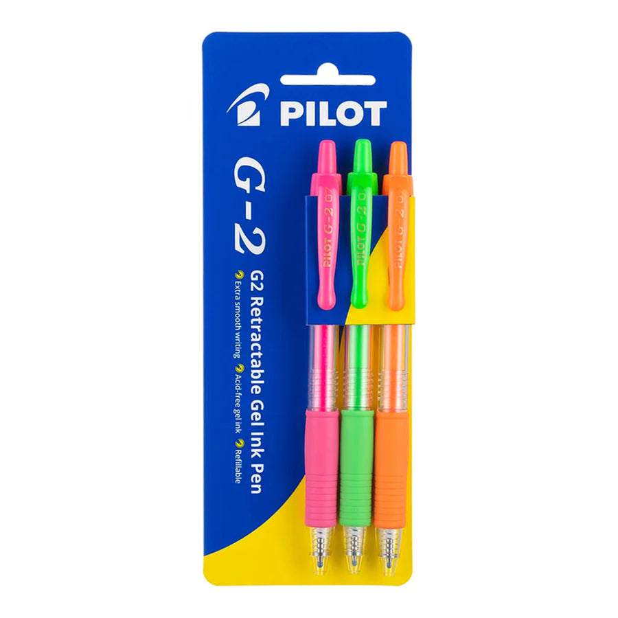 20948 - Pilot G2 Gel Fine Neon PGO, Pack of 3 HS