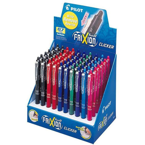Pilot Frixion Clicker Erasable Fine Assorted Pre-packed 60 Pen Display (BLRT-FR7-60DPK)