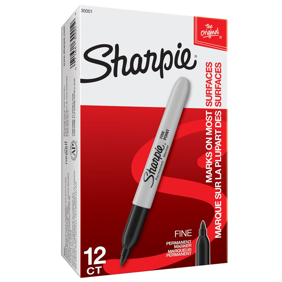 SHARPIE 30001 - Fine Black Pack Permanent Marker Pen