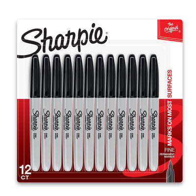 SHARPIE 1812419 - Fine Point Permanent Marker Black 1812419 Blister Pack of 12