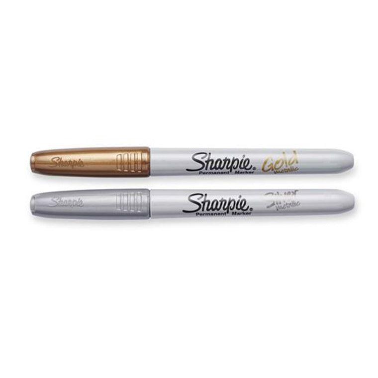 SHARPIE 1829202 - Metallic Fine Point Permanent Marker Gold & Silver Pack of 2