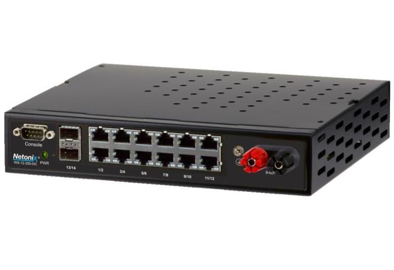 Netonix WS-12-250-DC - WS-12-250-DC 12 Port POE Manged PoE Switch + 2 SFP Uplink Ports 250 Watt SMART DC power supply 9 to 60V DC variable input range