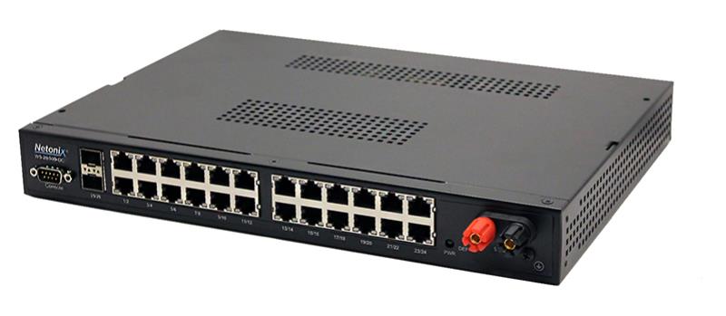 Netonix WS-26-500-DC - WS-26-500-DC WISP Switch with 24 1Gbps Ethernet PoE ports and 2 SFP Ports 500Watt DC powered 9-72VDC