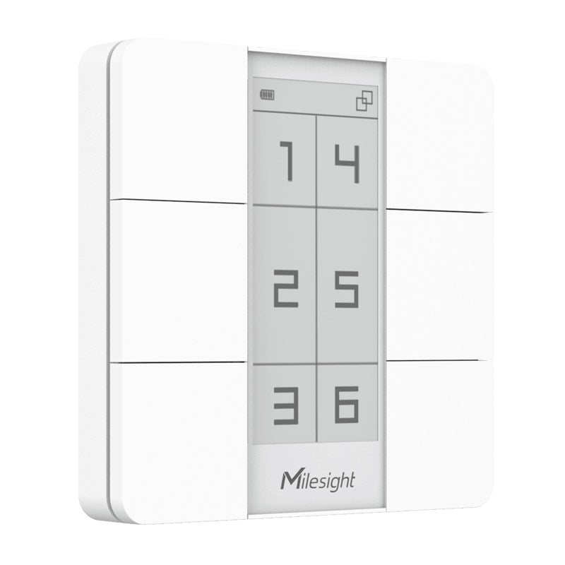 Milesight IoT WS156-915M - Milesight LoRaWAN AS923 6 Button Smart Scene Panel With E-Ink Display