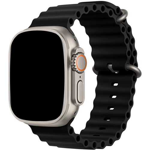 42mm/41mm/40mm/38mm - 4 Pack Silicone Ripple Strap for Apple Watch (Black/Midnight Blue/White/Mint Blue) Compatible with Apple Watch Series 11/10/9/8/7/6/SE/5/4/3/2/1/SE