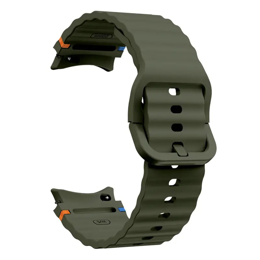 Silicone Galaxy Watch7 Strap 20mm (S/M) - Green Compatible with Galaxy Watch6 / 5 / 4 Series