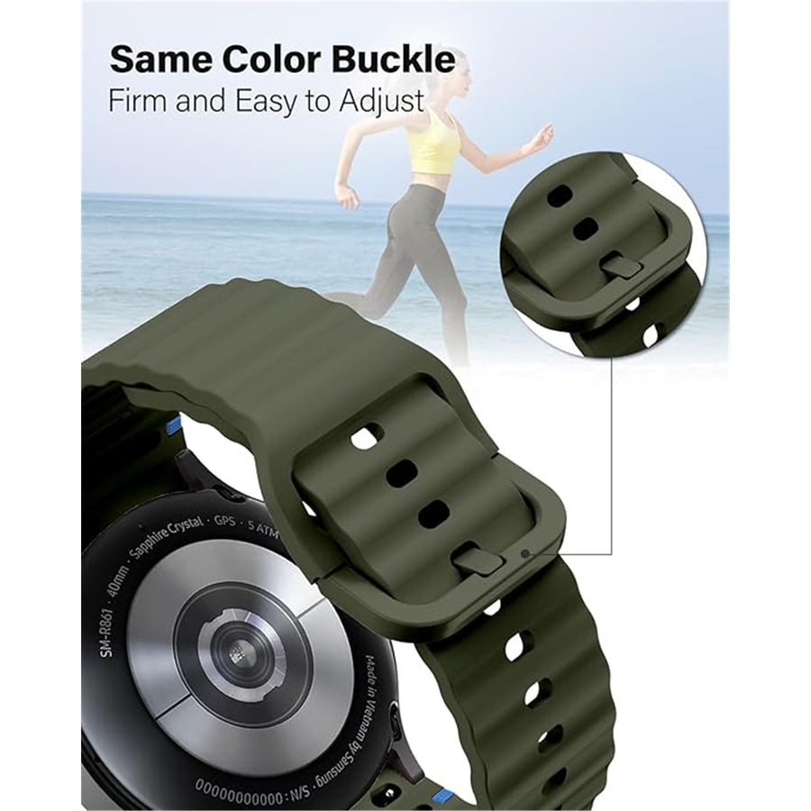 Silicone Galaxy Watch7 Strap 20mm (S/M) - Green Compatible with Galaxy Watch6 / 5 / 4 Series