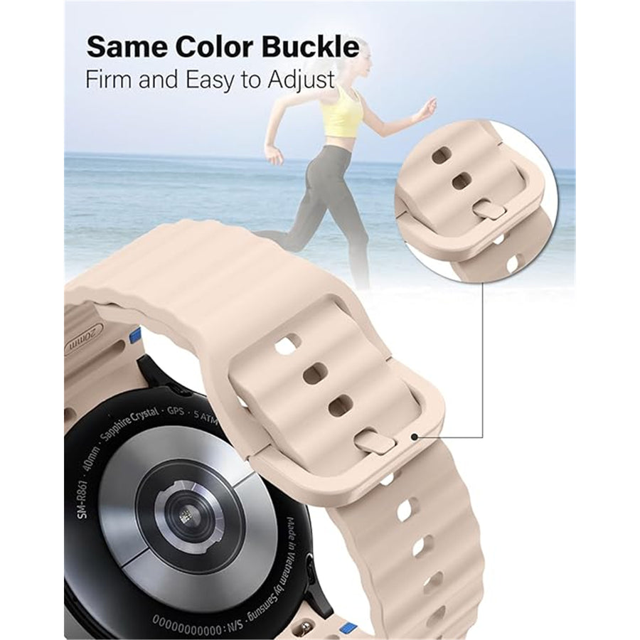 Silicone Galaxy Watch7 Strap 20mm (S/M) - Pink Compatible with Galaxy Watch6 / 5 / 4 Series