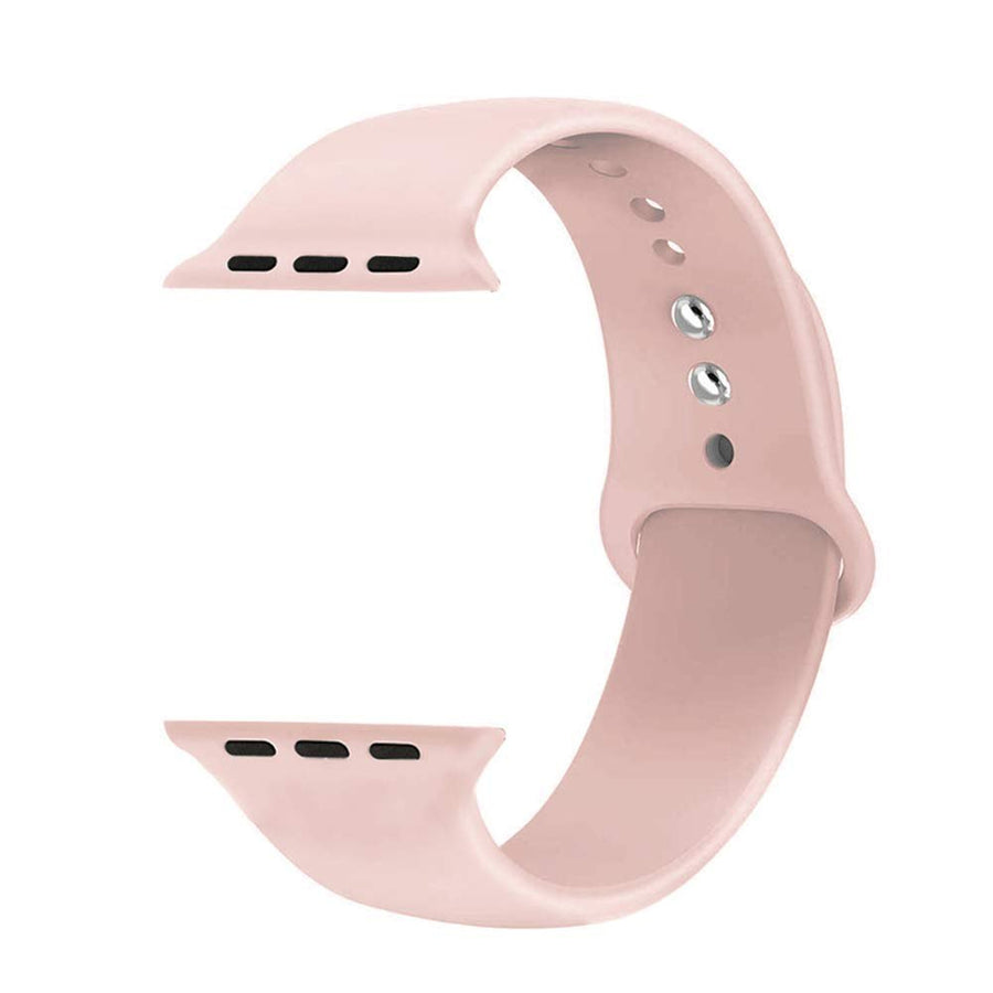 49mm/46mm/45mm/44mm - Pink Sand Silicone Sport Band for Apple Watch, includes S/M and M/L bands - Compatible with Apple Watch Ultra 1/2/3, Series 11/10/9/8/7/6/SE/5/4/3/2/1