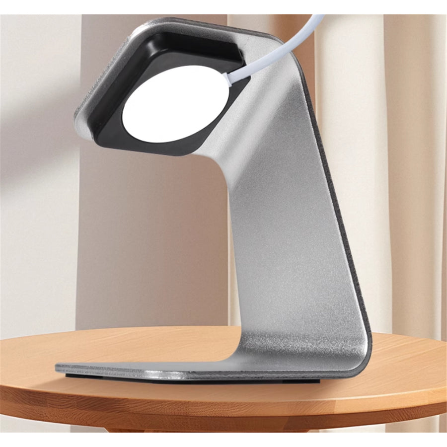 Aluminium Apple Watch Charging Stand - Silver , Charging Cable Sold Seperatly, Non-Slip design, Comfortable Viewing Angle, Compatible With All Series - Watch Ultra3/2/1, Series 11/10/9/8/7/6/5/4/3/2/1/SE