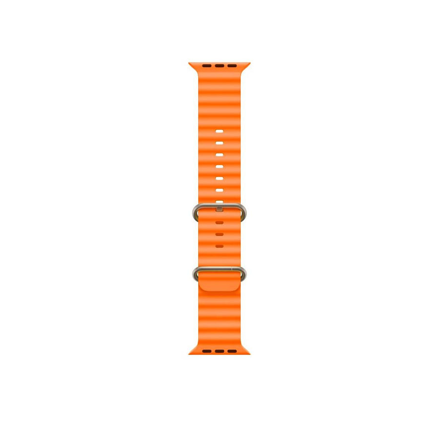 49mm/46mm/45mm/44mm - Orange Silicone Ripple Strap for Apple Watch , Compatible with Apple Watch Ultra 1/2/3, Series 11/10/9/8/7/6/SE/5/4/3/2/1
