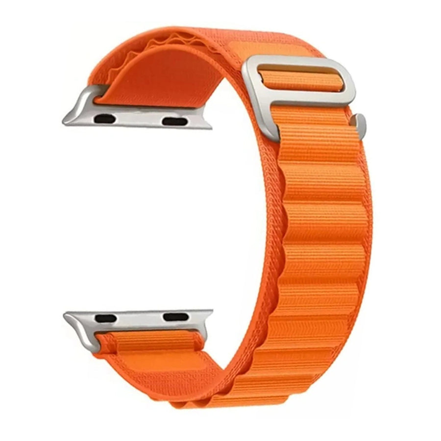 49mm/46mm/45mm/44mm - Orange Nylon Strap for Apple Watch , Compatible with Apple Watch Ultra 1/2/3, Series 11/10/9/8/7/6/SE/5/4/3/2/1
