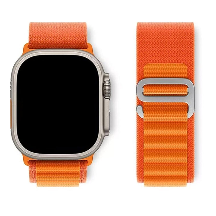 49mm/46mm/45mm/44mm - Orange Nylon Strap for Apple Watch , Compatible with Apple Watch Ultra 1/2/3, Series 11/10/9/8/7/6/SE/5/4/3/2/1