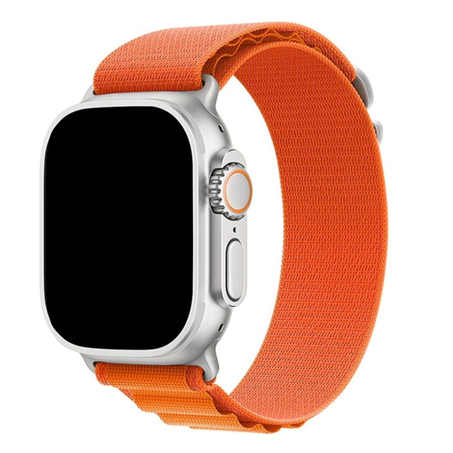 49mm/46mm/45mm/44mm - Orange Nylon Strap for Apple Watch , Compatible with Apple Watch Ultra 1/2/3, Series 11/10/9/8/7/6/SE/5/4/3/2/1