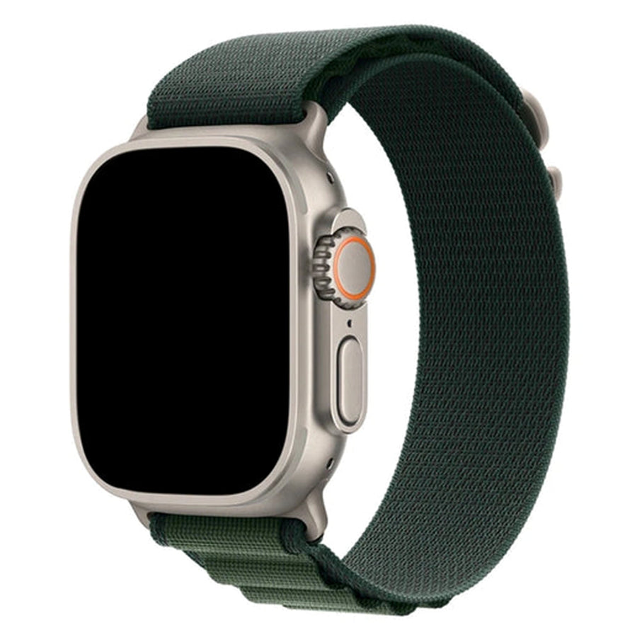 49mm/46mm/45mm/44mm - Dark Green Nylon Strap for Apple Watch , Compatible with Apple Watch Ultra 1/2/3, Series 11/10/9/8/7/6/SE/5/4/3/2/1