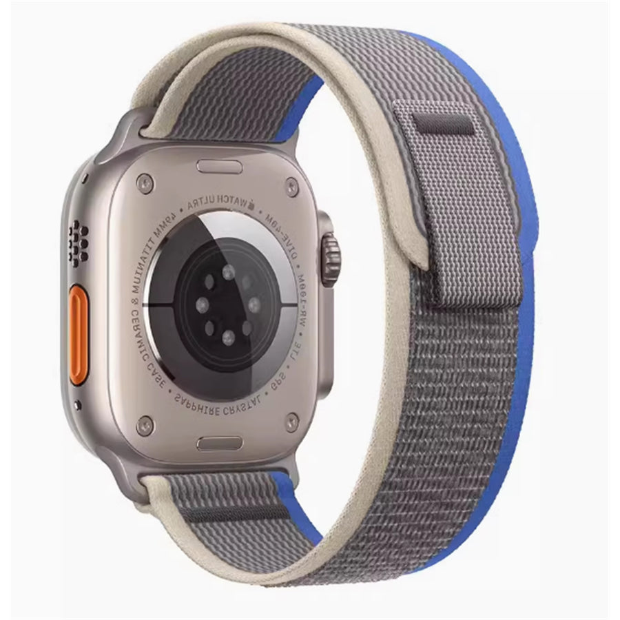 49mm/46mm/45mm/44mm - Blue/Grey Nylon Sport Strap for Apple Watch , Compatible with Apple Watch Ultra 1/2/3, Series 11/10/9/8/7/6/SE/5/4/3/2/1