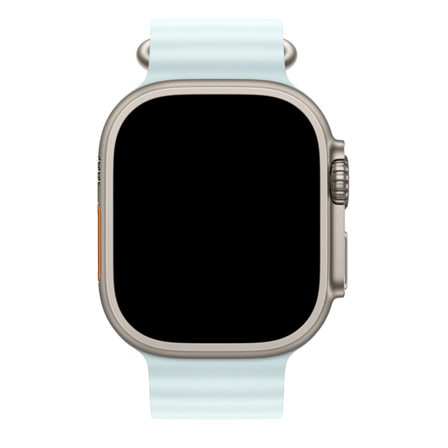 42mm/41mm/40mm/38mm - Mint Blue Silicone Ripple Strap for Apple Watch , Compatible with Apple Watch Series 11/10/9/8/7/6/SE/5/4/3/2/1/SE