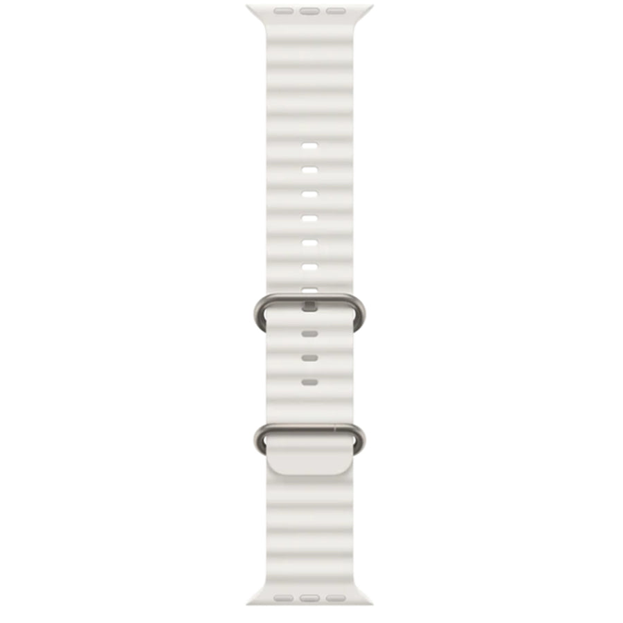 49mm/46mm/45mm/44mm - White Silicone Ripple Strap for Apple Watch , Compatible with Apple Watch Ultra 1/2/3, Series 11/10/9/8/7/6/SE/5/4/3/2/1