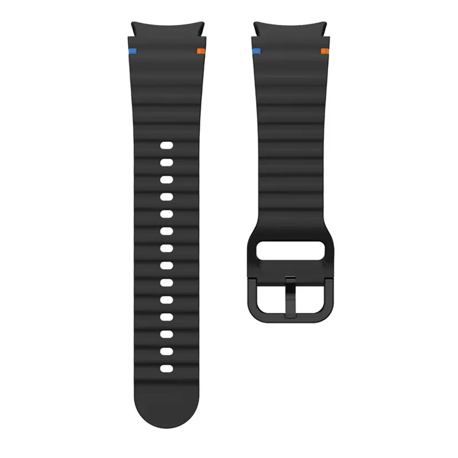 Silicone Galaxy Watch7 Strap 20mm (M/L) - Black Compatible with Galaxy Watch6 / 5 / 4 Series
