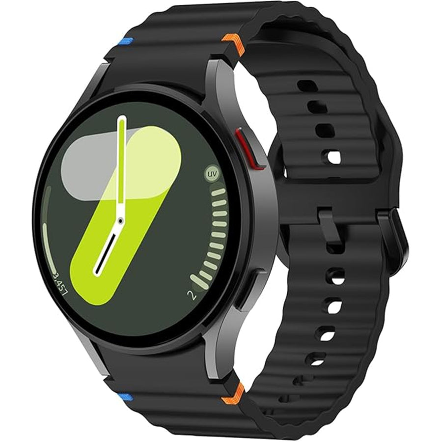 Silicone Galaxy Watch7 Strap 20mm (M/L) - Black Compatible with Galaxy Watch6 / 5 / 4 Series
