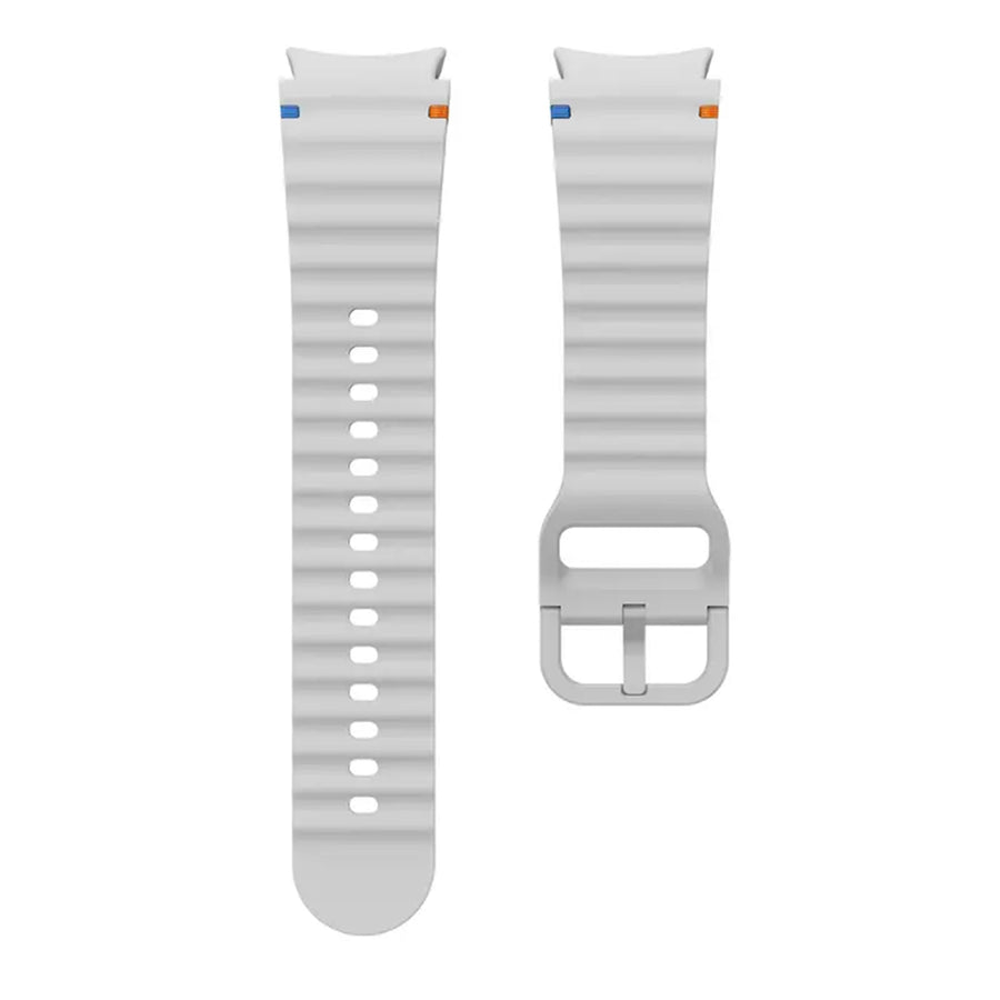 Silicone Galaxy Watch7 Strap 20mm (M/L) - Silver Compatible with Galaxy Watch6 / 5 / 4 Series