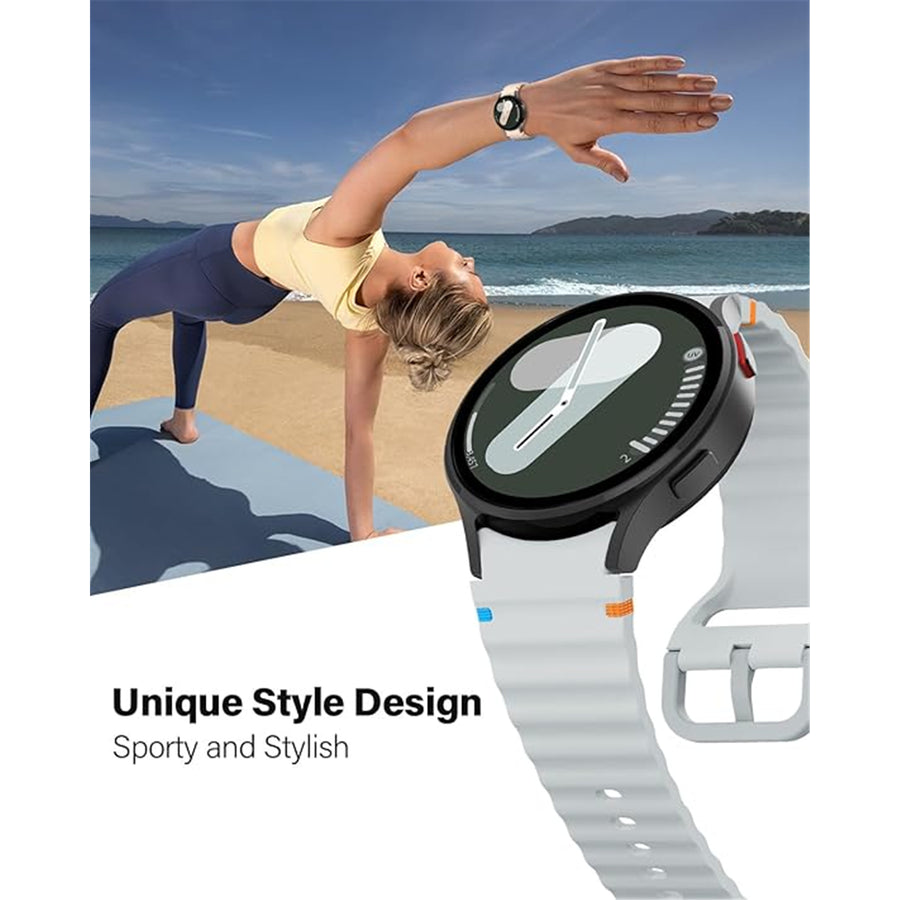 Silicone Galaxy Watch7 Strap 20mm (M/L) - Silver Compatible with Galaxy Watch6 / 5 / 4 Series