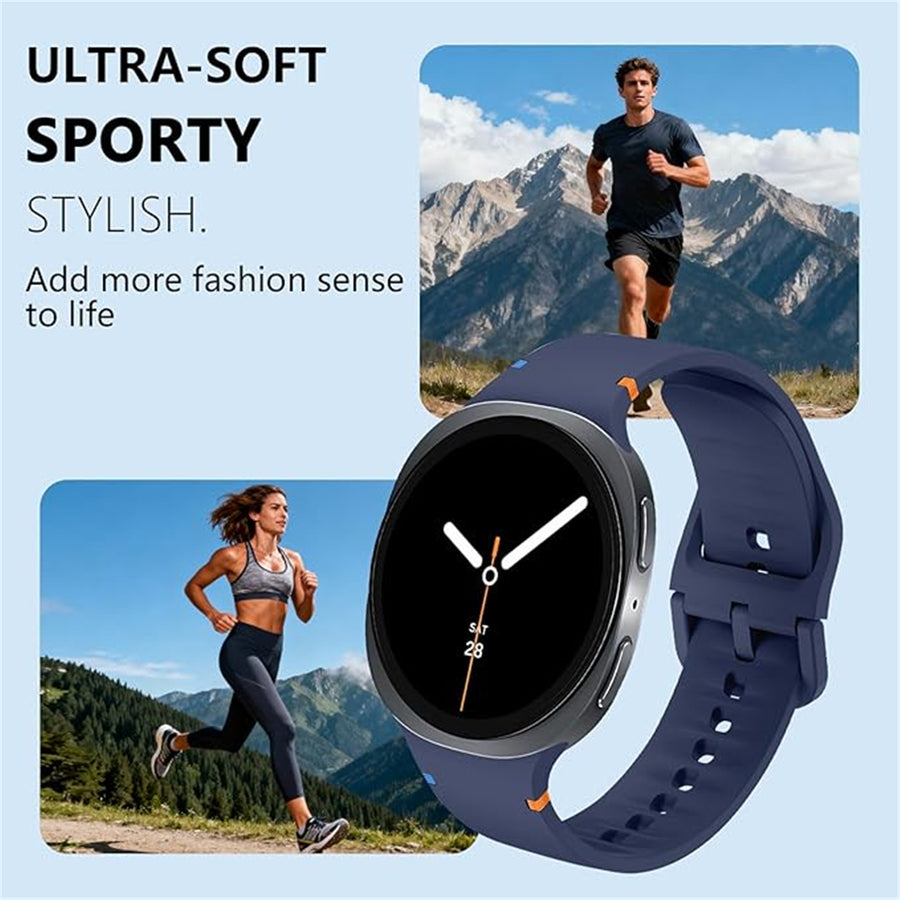 Silicone Galaxy Watch8 Strap 22mm (M/L) - Navy Blue - Compatible with Galaxy Watch 8 40mm/Galaxy Watch 8 44mm/Galaxy Watch 8 Classic 46mm