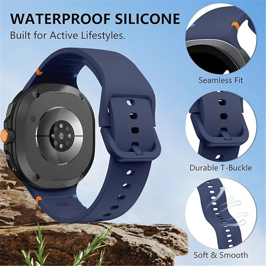 Silicone Galaxy Watch8 Strap 22mm (M/L) - Navy Blue - Compatible with Galaxy Watch 8 40mm/Galaxy Watch 8 44mm/Galaxy Watch 8 Classic 46mm