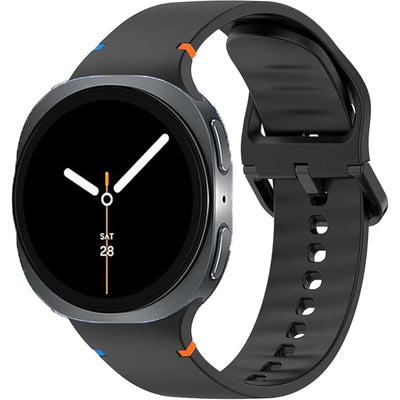 Silicone Galaxy Watch8 Strap 22mm (M/L) - Black - Compatible with Galaxy Watch 8 40mm/Galaxy Watch 8 44mm/Galaxy Watch 8 Classic 46mm