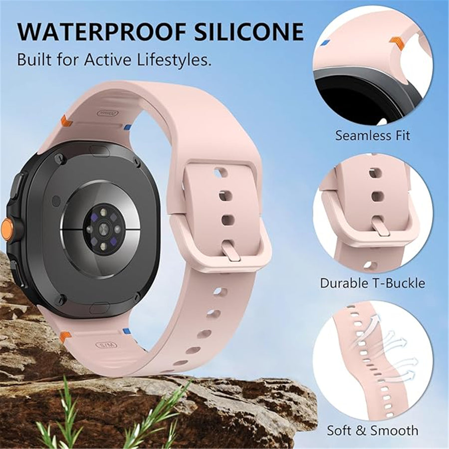 Silicone Galaxy Watch8 Strap 22mm (M/L) - Pink - Compatible with Galaxy Watch 8 40mm/Galaxy Watch 8 44mm/Galaxy Watch 8 Classic 46mm