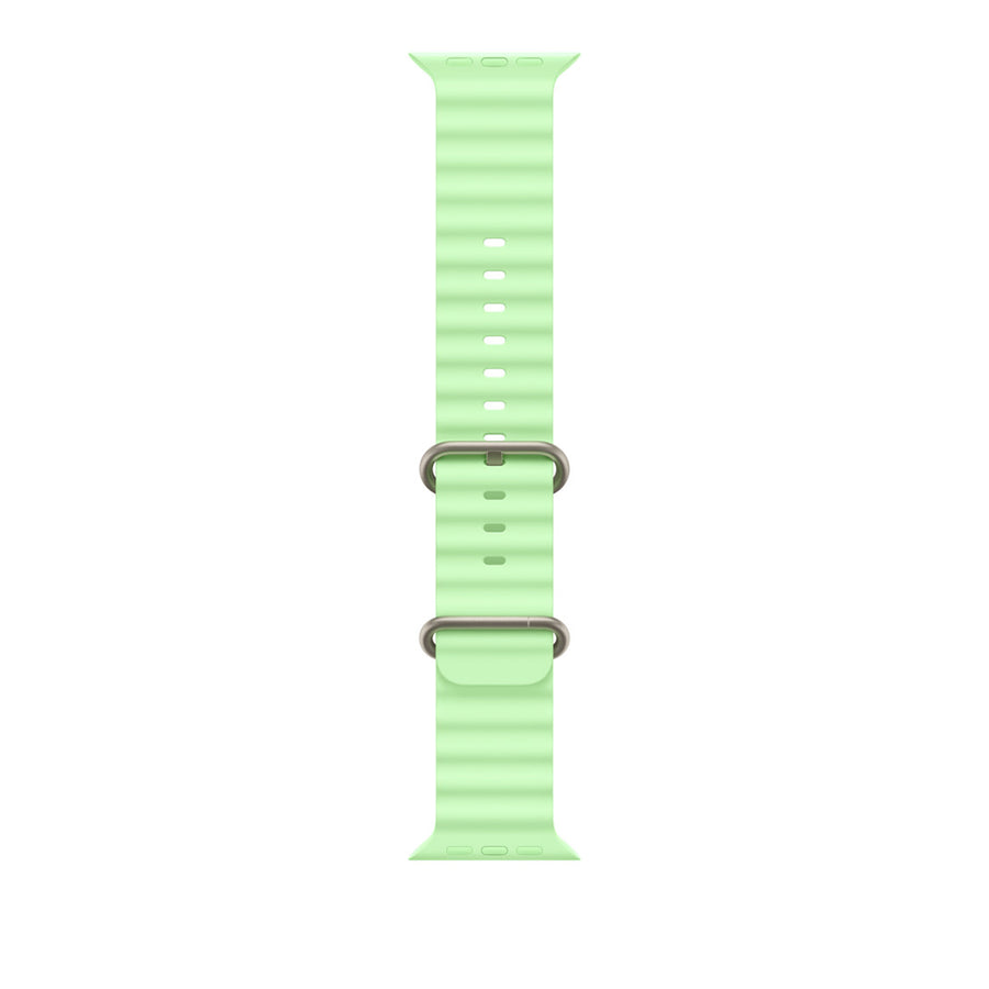 49mm/46mm/45mm/44mm - Green Silicone Ripple Strap for Apple Watch , Compatible with Apple Watch Ultra 1/2/3, Series 11/10/9/8/7/6/SE/5/4/3/2/1